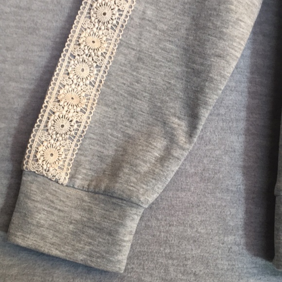 FLORA NIKROOZ  Lace Trimmed Super Soft Comfy Elevated Sweatshirt - Picture 6 of 16